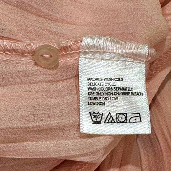 JG Hook Blouse Top Size 8 Blush Pink Pintuck Pearl Accents Career Demur Feminine - Picture 8 of 9